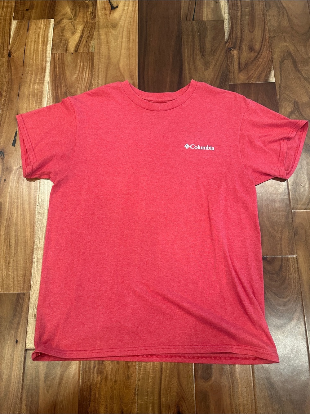 Columbia Short Sleeve Tee in Coral Red with Logo